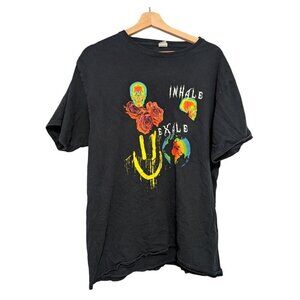 Inhale Exhale Skulls Smiley Fruit of The Loom Size L Graphic Tee Shirt Roses
